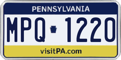 PA license plate MPQ1220