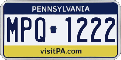 PA license plate MPQ1222