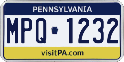 PA license plate MPQ1232