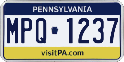 PA license plate MPQ1237