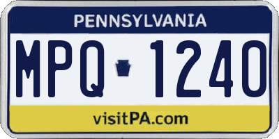 PA license plate MPQ1240