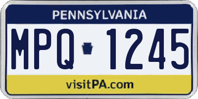 PA license plate MPQ1245