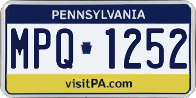 PA license plate MPQ1252