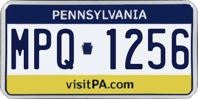 PA license plate MPQ1256