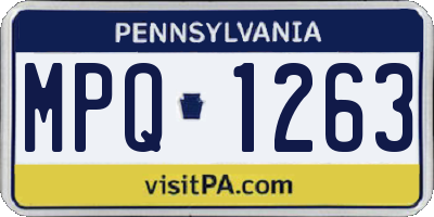 PA license plate MPQ1263