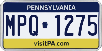 PA license plate MPQ1275