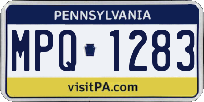 PA license plate MPQ1283
