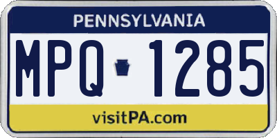 PA license plate MPQ1285