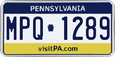 PA license plate MPQ1289