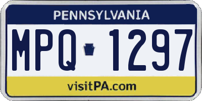 PA license plate MPQ1297