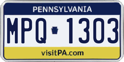 PA license plate MPQ1303