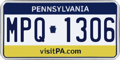 PA license plate MPQ1306