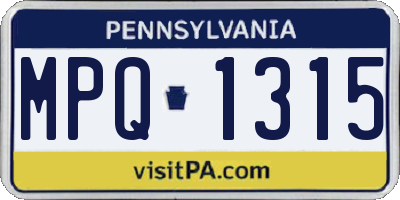 PA license plate MPQ1315