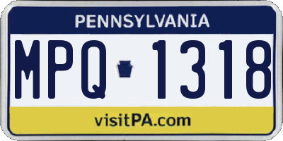 PA license plate MPQ1318