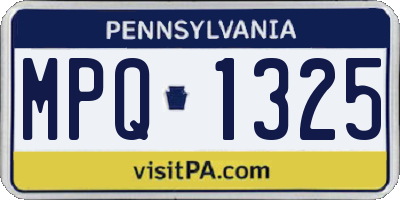 PA license plate MPQ1325