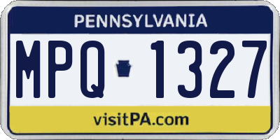 PA license plate MPQ1327