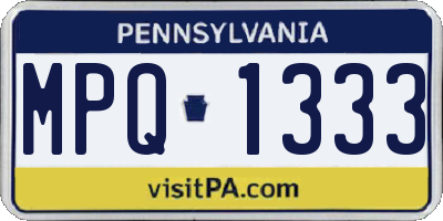 PA license plate MPQ1333