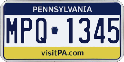 PA license plate MPQ1345