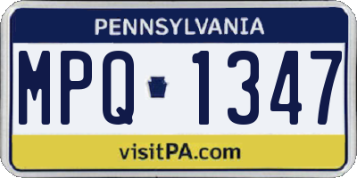 PA license plate MPQ1347