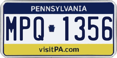 PA license plate MPQ1356
