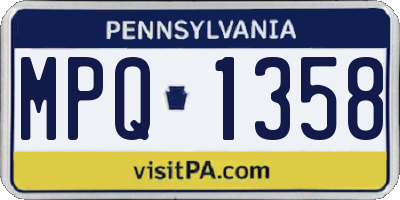 PA license plate MPQ1358