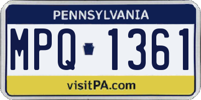 PA license plate MPQ1361