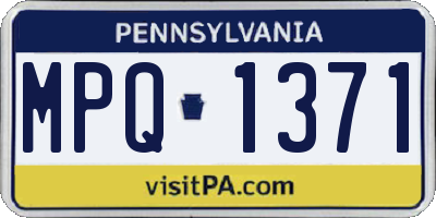 PA license plate MPQ1371