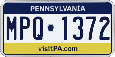 PA license plate MPQ1372