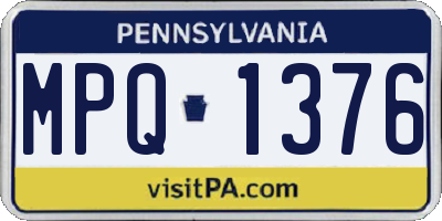 PA license plate MPQ1376