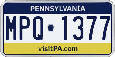 PA license plate MPQ1377