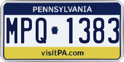PA license plate MPQ1383
