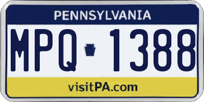 PA license plate MPQ1388
