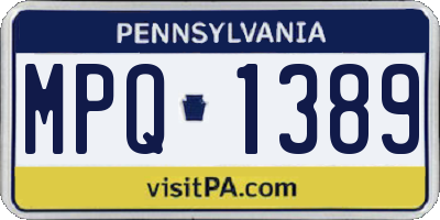 PA license plate MPQ1389