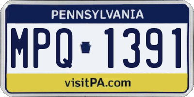 PA license plate MPQ1391