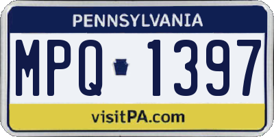 PA license plate MPQ1397
