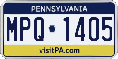 PA license plate MPQ1405