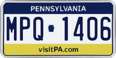PA license plate MPQ1406