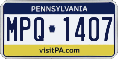 PA license plate MPQ1407