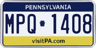 PA license plate MPQ1408