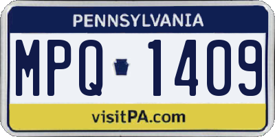 PA license plate MPQ1409