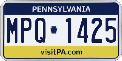 PA license plate MPQ1425