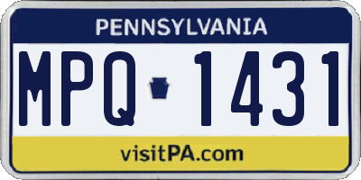 PA license plate MPQ1431