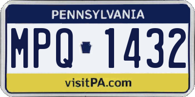 PA license plate MPQ1432