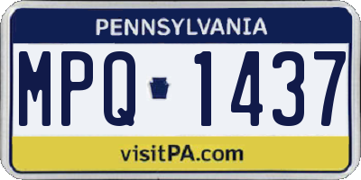 PA license plate MPQ1437