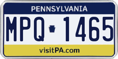 PA license plate MPQ1465