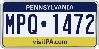 PA license plate MPQ1472