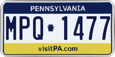 PA license plate MPQ1477