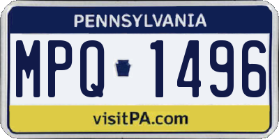 PA license plate MPQ1496