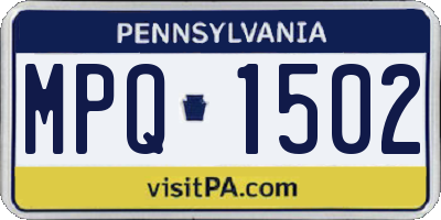 PA license plate MPQ1502