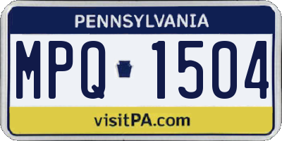 PA license plate MPQ1504